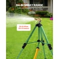 thumbnail image 2 of VEVOR Impact Sprinkler on Tripod Base, Heavy Duty Tripod Sprinklers with Brass Head & 3/4" Connector, 360 Degree Large Area Coverage Irrigation Sprinkler, Adjustable Heights Sprinkler for Yard Green, 2 of 9