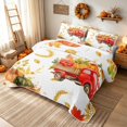 thumbnail image 3 of Erosebridal Retro Farm Truck Quilt Full, Thanksgiving Wheat Pumpkin Full Bedspread Sets for Boys Girls, Red Orange White, 3 Pieces 1 Coverlet and 2 Pillowcases, 3 of 7