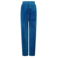 thumbnail image 4 of zaveiop Womens High Waisted Sweatpants Flare Leg Lounge Pants Drawstring Waist Velour Pants Pajama Pants with Pockets (Dark Blue, S), 4 of 9