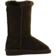 thumbnail image 2 of Forever Link Girls Aling-33K Faux Suede Buckle Comfort Mid Calf With Lined Faux Fur, Brown, 9, 2 of 4