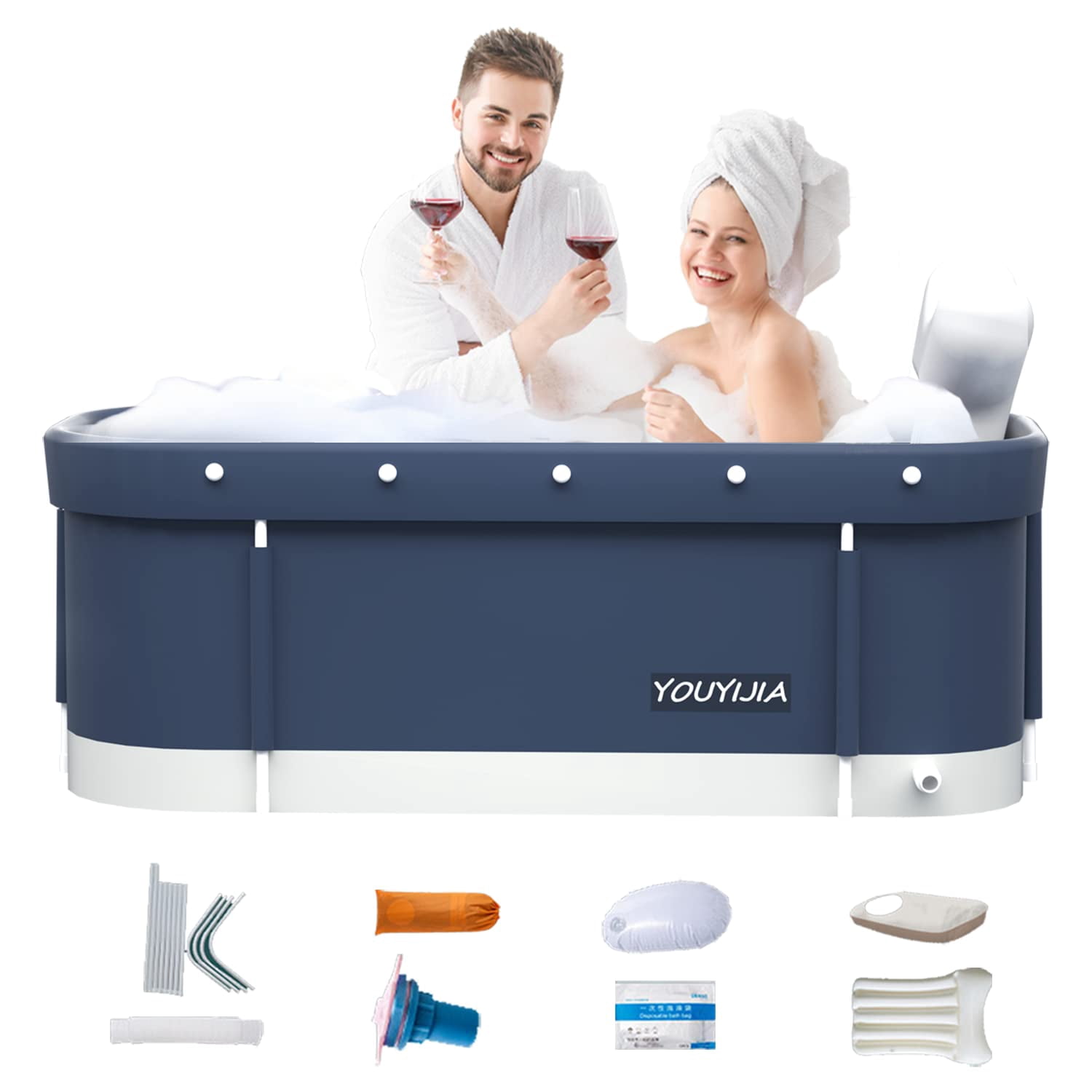 Portable Foldable bathtub for Adult, Large Family Soaking Bathtub for