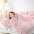 thumbnail image 3 of Manfei Ribbon Bow Knot Personalized Initial B Twin Comforter Sets 3-Piece for Girls,Bling Glitter Print Splash Bedding Set for Kids Teens,Pink Reversible,Breathable Home Decor, 3 of 6
