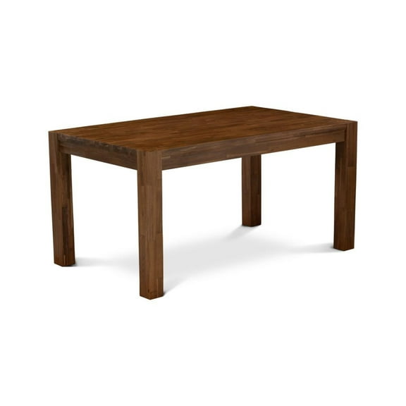 East West Furniture Celina Rectangular Wood Dining Table in Antique Walnut