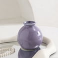 thumbnail image 3 of 1 Pc Round Mini Ceramic Vase Wide Mouth Small Vase for Dried Flowers Hydroponics Home Decor 7cm, Purple, 3 of 8