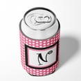 thumbnail image 4 of Letter N Monogram - Pink Black Polka Dots Can or Bottle Hugger, 4 of 5