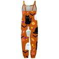 thumbnail image 4 of WERYOUNG Girls Boys Onesie Fashion Sleeveless Round Neck Cartoon Skeleton Printed Spaghetti Strap Halloween Jumpsuit Lovely Halloween Party One-Pieces,Orange,5-6 Years, 4 of 5