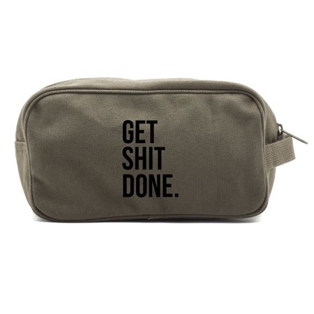 Get Sh*t Done Text Canvas Shower Kit Travel Toiletry Bag Case