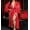 Red, variant on Women's Shirley of Hollywood X20559 Plus Size Chiffon Charmeuse Long Robe (Red 1X-2X)