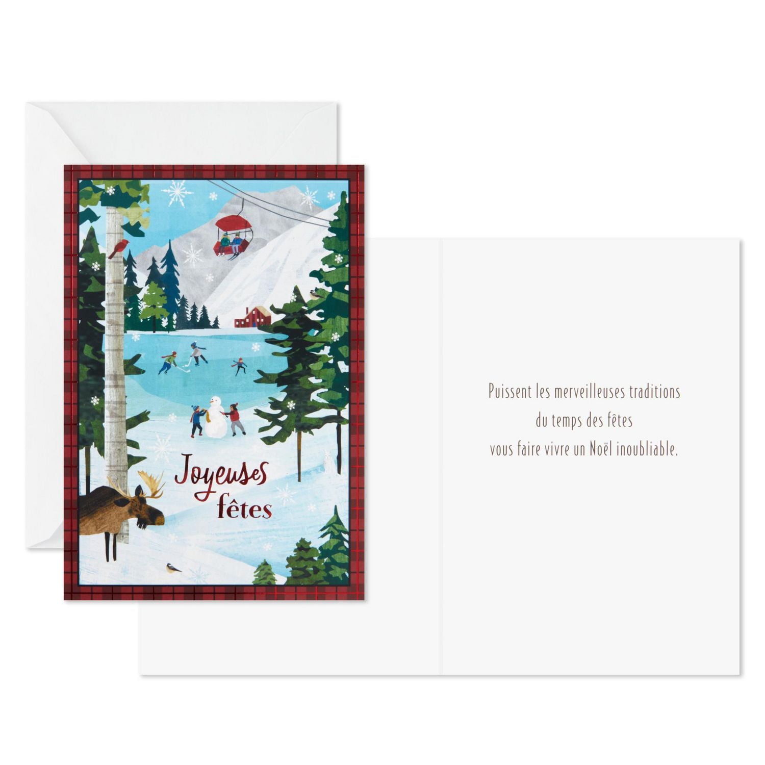 Boîte de cartes de Noël en français, Image Arts, les plaisirs alpins (paquet de 28 cartes et enveloppes)