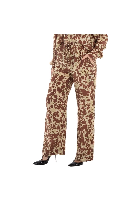 Tie Dye Polyka Relaxed-Leg Pants, Size Medium