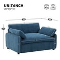thumbnail image 3 of Modern Chenille Oversized Sofa - Extra Wide & Deep Seat, Blue, 3 of 5