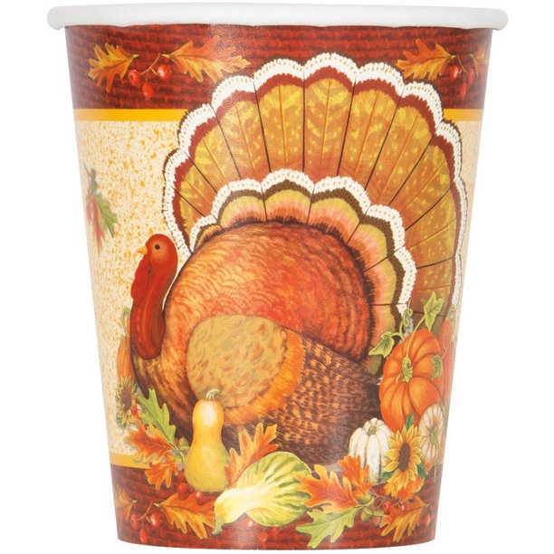 Give Thanks Thanksgiving Paper Cups, 9 Oz, 8Ct - Walmart.com