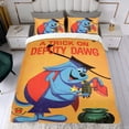 thumbnail image 4 of Deputy Dawg-themed Bed Sheet Set Three Piece Set Comfortable And Skin Friendly Unique Design Home Decor Gifts For Family Friends fans36x75Inches（90cm*190cm）, 4 of 6
