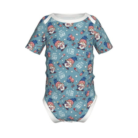 

Yiaed Independence With Gnome Print Infant Climbing Short Sleeve Onesie One-Piece Baby Bodysuit Clothes 0-12 Months -6 Months