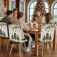 thumbnail image 5 of Christmas Trees Chair Covers Set of 4 Xmas Trees Balls Berry Winter Snowflakes Linen Texture Chair Back Covers Stretch Removable Washable Slipcovers Protector for Dining Room Kitchen Party Decor, 5 of 5