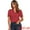 Red, variant on DARING DIVA Women's Short Sleeve V Neck Notch Lapel Collar Shirt S Black