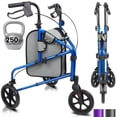 thumbnail image 1 of Andador de 3 ruedas Vive Mobility - Andador de tres ruedas para personas mayores - Ligero, plegable, estrecho y resistente - Para hombres y mujeres mayores - Triciclo plegable de 3 ruedas con bolsa ti, 1 of 5