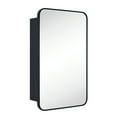 thumbnail image 2 of TEHOME Garnes Recessed or Surface Mount Framed Medicine Cabinet with Adjustable Shelves 17.5'' x 29'' - Black, 2 of 7