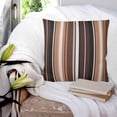 thumbnail image 3 of 18x18 Pillow Covers Set of 2, Brown Black Stripes Throw Pillow Covers Decorative Couch Cushion Case, Farmhouse Vintage Abstract Lines Microfiber Square Pillowcases for Bedroom Car Living Room, 3 of 7
