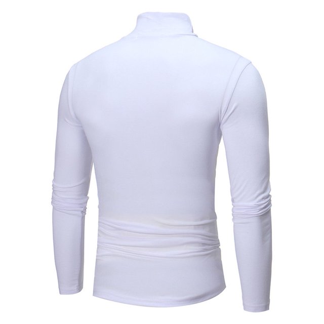SUNSIOM Chandail Décontracté pour Hommes, Col Roulé Slim Monochrome