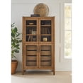 thumbnail image 3 of Modern Wood Display Cabinet Dining Storage Bookcase Fully Assembled Brown, 3 of 10