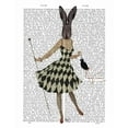 thumbnail image 2 of Fab Funky 26x32 Black Ornate Wood Framed with Double Matting Museum Art Print Titled - Rabbit in Black White Dress, 2 of 4