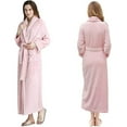 thumbnail image 4 of Oksun long robes for women Full Length Fleece Plush Bathrobe with Waist Belt Pink XL, 4 of 7