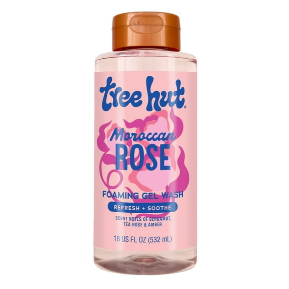 Tree Hut Moroccan Rose Foaming Gel Body Wash, 18 fl oz