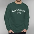 thumbnail image 5 of Men's 330g 100% Cotton Brooklyn Nyc  Pattern Dropped Shoulder Crew Neck Sweatshirt, 5 of 16
