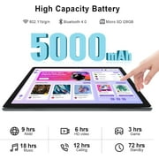 AEEZO 10 inch Tablet Android 13 Tablets, Quad-Core Tablet PC, 6GB RAM, 64GB ROM, 128GB Expand, 5000mAh, 1280x800 HD Touch Screen, 5MP+8MP, Wifi, Dual Camera - Silver
