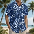 thumbnail image 2 of Yteetum Hawaiian Shirt for Men Short Sleeve T Shirts Floral Print Hawaiian Casual Button Down Short Sleeve Lapel Beach Summer T-Shirts, 2 of 7