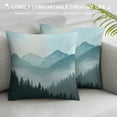 thumbnail image 3 of Leisuo  Foggy Forest Home Decorative Throw Pillows Covers, Misty Pine Tree and Mountains Outdoor Pillow Case for Livingroom Bedroom, Boho Pillow Cushion Covers for Man Woman, Green, 3 of 5