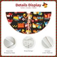 Balery Construction Truck Printed Christmas Tree Skirt , Merry