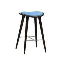 Boraam Lucio 29-Inch Oval Bar Stool with Blue Faux Leather Upholstery
