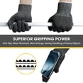 thumbnail image 3 of Guantes de protección Evridwear de algodón y poliéster, color gris, tamaño grande, 12 pares, 3 of 8