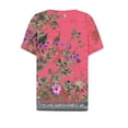thumbnail image 4 of ALLLIST Tops for Women Henley Summer Short Sleeve T-Shirts Electrocardiogram Casual Pink Shirts Womens Clothing, 4 of 5