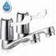thumbnail image 5 of Grifería de baño con palanca - Grifo de lavabo de 1/2 pulgada, juego de grifos para bañera con perillas metálicas, columna cromada pulida, 5 of 5