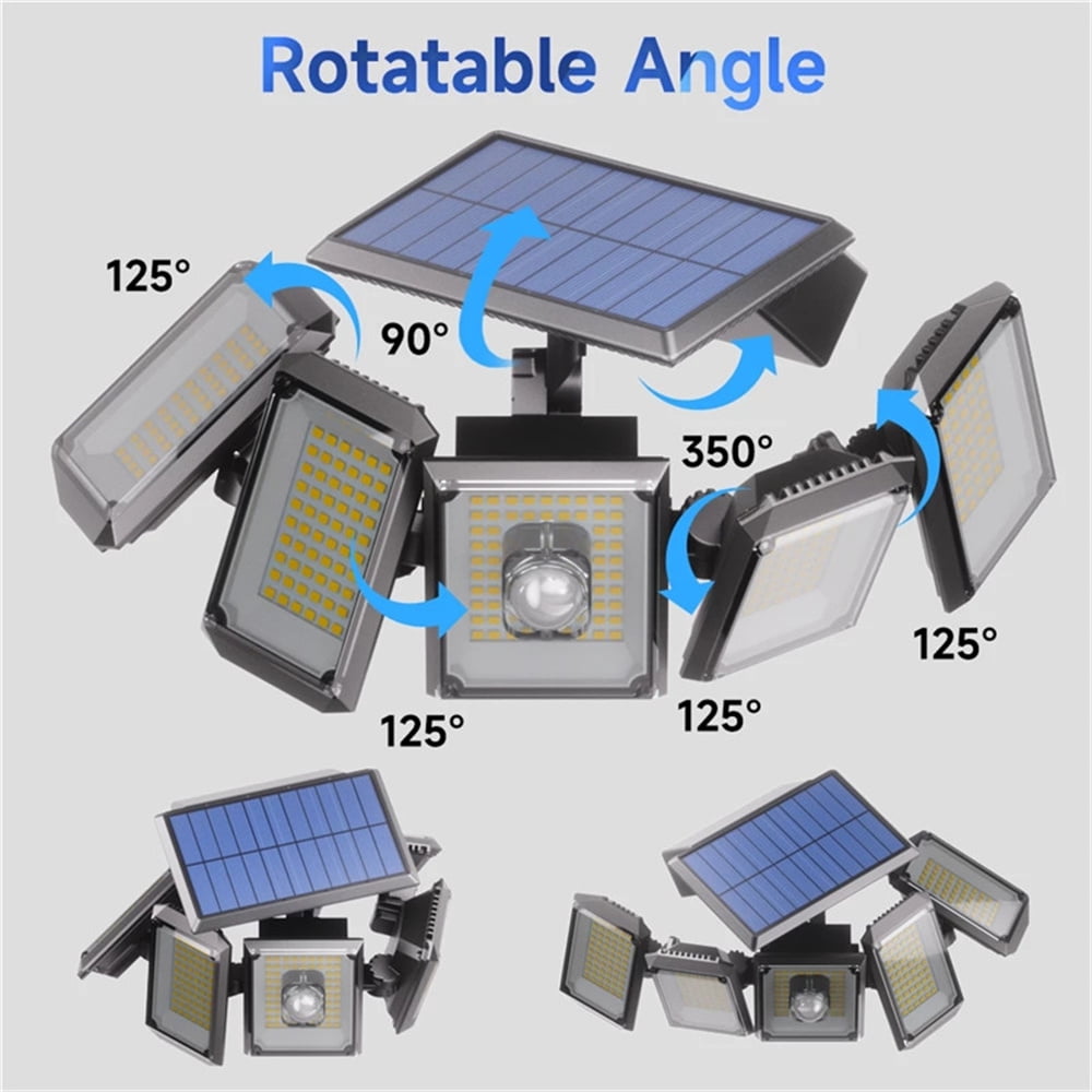 Solar Lights Outdoor 300 LED 7000K Motion Sensor Flood & Security Lights, 2 Pack