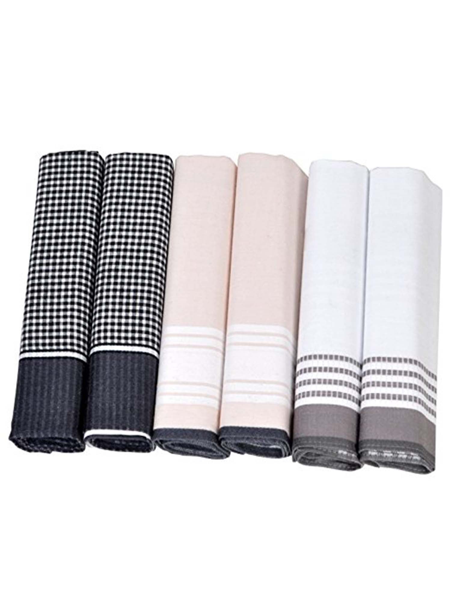 6PC Men/'s 100/% Cotton Handkerchiefs Boxed Fancy Gift Set Fashion Classic Vintage