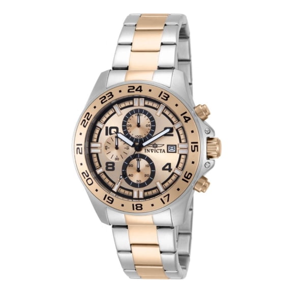 Invicta Men's Pro Diver Chronograph Two-Tone Ss Rose-Tone Dial Movement: Quartz