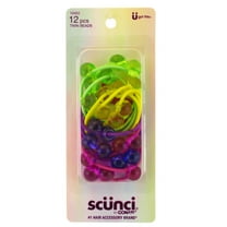 Scunci Girls 12 mm Twinbead Metal Free Ponytail Elasics - 12 Pcs.
