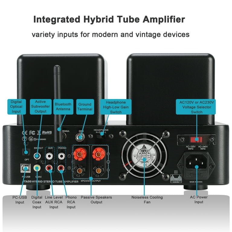 Juson Audio JTA50 New 100W Tube Amplifier Entry-Level Hifi 2.1CH