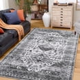 thumbnail image 4 of CAROMIO Area Rug Washable Rug Modern Bordered Area Rug for Living Room Contemporary Bedroom Rug Low Pile Anti-Slip Backing Indoor Carpet, 5' x 7' Gray, 4 of 7