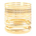 thumbnail image 2 of 11Pcs Alloy Bangle Set for Women Golden Diameter: 70mm, 2 of 2