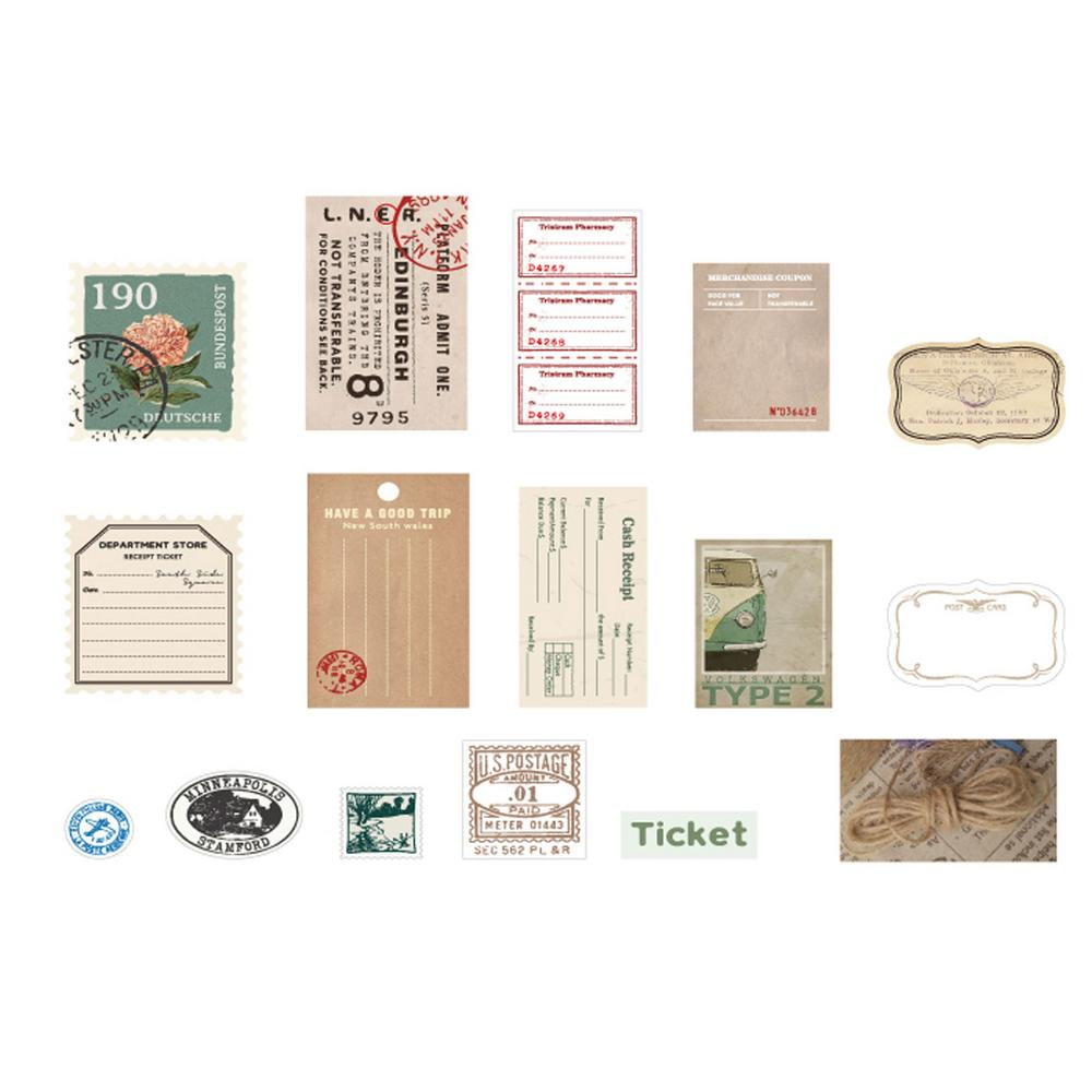 RIVEENY Vintage Art Scrap Booking Supplies Stickers,Scrapbook Paper for  Journal Supplies,Retro Literary Handbook Decoration Material (Color-L)