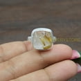thumbnail image 4 of Natural Golden Rutile Quartz 925 Sterling Silver Handmade Statement Ring Birthday Gift Jewelry, 4 of 5