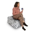 thumbnail image 2 of Grey Rectangle Pouf, Abstract Leaves on Vines Pattern Modern Nature with the Organic Line Forms Print, Foot Stool for Living Room Office Ottoman with Cover, 25", Grey and White, by Ambesonne, 2 of 4