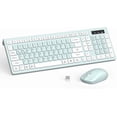 thumbnail image 1 of Wireless Keyboard and  Combo, Full-Sized Wireless Keyboard and Adjustable DPI , 2.4GHz USB Receiver, Silent Keyboard and  for PC, Windows, , Desktop, Laptop (Avocado Green), 1 of 10