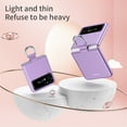 thumbnail image 3 of Nalacover Slim Folding Case for Samsung Galaxy Z Flip4, Ribbon Drawstring Cover with Metal Ring, Smooth Rugged PC Shockproof Lens Protection Case for Samsung Galaxy Z Flip4, Purple, 3 of 8