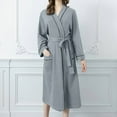 thumbnail image 6 of MuZeFu Nightgowns for Women Soft Cotton Womens Solid Bandage Robe Bathrobe Gown Pajamas Long Sleepwear Pocket Waistband+Belts, 6 of 8